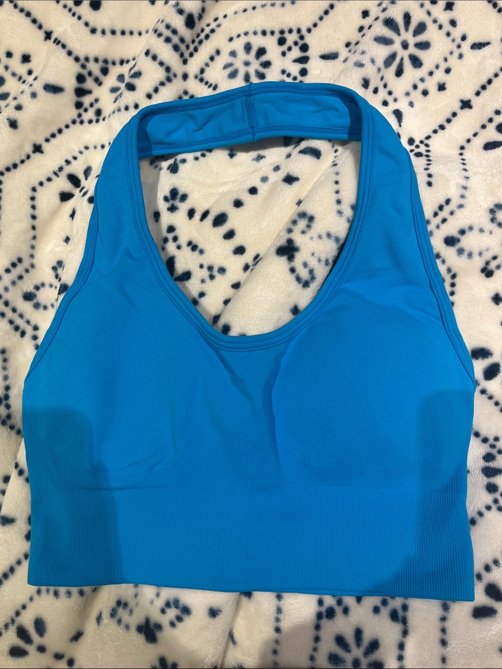 Halter Sports Bra in Blue